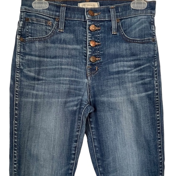 Madewell Hi-Rise Skinny Chewed Hem Distressed Button Fly Jeans Size 26 / 2 - Picture 3 of 13